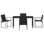 Juego de Comedor de Jardín de 5 Piezas Negro Textilene y Acero de , Sillas de jardín - Ref: Foro24-3379343, Precio: 235,70 €,...