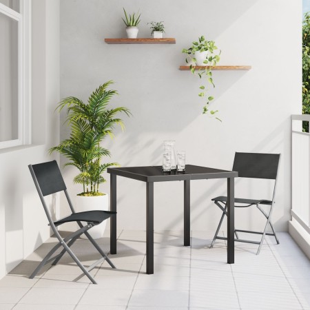 Conjunto de Comedor de Jardín de 5 Piezas - Textilene Negro y Acero de , Sillas de jardín - Ref: Foro24-3379374, Precio: 206,...