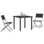 Conjunto de Comedor de Jardín de 5 Piezas - Textilene Negro y Acero de , Sillas de jardín - Ref: Foro24-3379374, Precio: 206,...