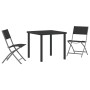 Juego de Comedor de Jardín de 7 Piezas Negro Textileno y Acero de , Sillas de jardín - Ref: Foro24-3379377, Precio: 305,25 €,...