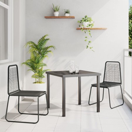 Juego de Comedor de Jardín de 3 Piezas Poliratán Negro de , Sillas de jardín - Ref: Foro24-3379387, Precio: 199,83 €, Descuen...