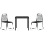 Juego de Comedor de Jardín de 3 Piezas Poliratán Negro de , Sillas de jardín - Ref: Foro24-3379387, Precio: 199,83 €, Descuen...