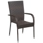Conjunto de Comedor de Jardín de 5 Piezas Marrón Poliratán de , Sillas de jardín - Ref: Foro24-3379395, Precio: 276,91 €, Des...