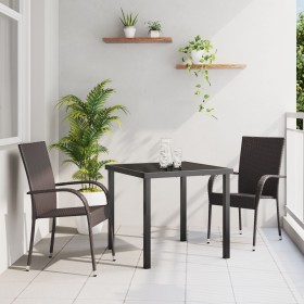 Juego de Comedor de Jardín de 5 Piezas Marrón Rattan Polimérico de , Sillas de jardín - Ref: Foro24-3379396, Precio: 298,10 €...