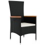 Set de Comedor de Jardín de 5 Piezas con Cojines Ratán Poliéster Negro de , Sillas de jardín - Ref: Foro24-3379423, Precio: 3...