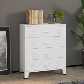 Cajoner industrial de metal blanca 78x40x93 cm de vidaXL, Cajoneras - Ref: Foro24-339616, Precio: 183,53 €, Descuento: %