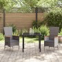 Juego de Comedor de Jardín de 5 Piezas con Cojines en Gris Poliratán de , Sillas de jardín - Ref: Foro24-3379437, Precio: 636...