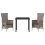 Juego de Comedor de Jardín de 9 Piezas con Cojines Ratán Poli Gris de , Sillas de jardín - Ref: Foro24-3379442, Precio: 1,00 ...