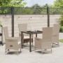 Conjunto de Comedor de Jardín de 5 Piezas con Cojines Beige Poliratán de , Sillas de jardín - Ref: Foro24-3379465, Precio: 53...