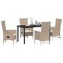 Set de comedor de jardín de 5 piezas con cojines beige de ratán sintético de , Sillas de jardín - Ref: Foro24-3379466, Precio...