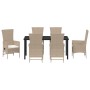 Conjunto de Comedor de Jardín de 7 Piezas con Cojines Beige Poliratán de , Sillas de jardín - Ref: Foro24-3379468, Precio: 86...