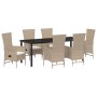 Juego de Comedor de Jardín de 7 Piezas con Cojines - Poliratán Beige de , Sillas de jardín - Ref: Foro24-3379469, Precio: 885...