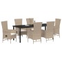 Juego de Comedor de Jardín de 7 Piezas con Cojines - Poliratán Beige de , Sillas de jardín - Ref: Foro24-3379469, Precio: 885...