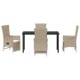 Set de Comedor de Jardín de 5 Piezas con Cojines Beige de Ratán Sintético de , Sillas de jardín - Ref: Foro24-3379473, Precio...