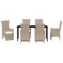 Juego de Comedor de Jardín de 7 Piezas con Cojines Beige Ratán Sintético de , Sillas de jardín - Ref: Foro24-3379475, Precio:...