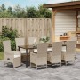 Juego de Comedor de Jardín de 9 Piezas con Cojines Beige de Poliratán de , Sillas de jardín - Ref: Foro24-3379477, Precio: 1,...