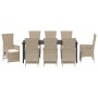 Juego de Comedor de Jardín de 9 Piezas con Cojines Beige de Poliratán de , Sillas de jardín - Ref: Foro24-3379477, Precio: 1,...