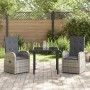 Set de Comedor de Jardín de 5 Piezas con Cojines Gris Ratán Poliéster de , Sillas de jardín - Ref: Foro24-3379486, Precio: 69...