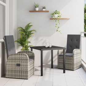 Conjunto de Comedor Jardín de 5 Piezas con Cojines de Ratán Gris de , Sillas de jardín - Ref: Foro24-3379487, Precio: 720,60 ...
