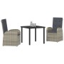 Set de Comedor de Jardín de 9 Piezas con Cojines Gris Ratán Poliéster de , Sillas de jardín - Ref: Foro24-3379491, Precio: 1,...