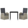 Set de Comedor de Jardín de 9 Piezas con Cojines Gris Ratán Poliéster de , Sillas de jardín - Ref: Foro24-3379491, Precio: 1,...