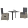 Set de Comedor de Jardín de 5 Piezas con Cojines Ratán Poliéster Gris de , Sillas de jardín - Ref: Foro24-3379493, Precio: 63...