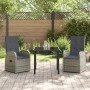 Set de Comedor de Jardín de 5 Piezas con Cojines Ratán Poliéster Gris de , Sillas de jardín - Ref: Foro24-3379493, Precio: 63...
