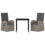 Set de Comedor de Jardín de 5 Piezas con Cojines Ratán Poliéster Gris de , Sillas de jardín - Ref: Foro24-3379493, Precio: 63...