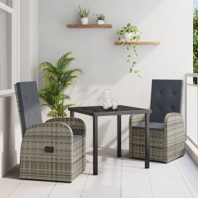 Juego de Comedor de Jardín de 7 Piezas con Cojines Rattan Poliéster Gris de , Sillas de jardín - Ref: Foro24-3379497, Precio:...