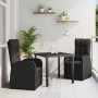 Juego de Comedor de Jardín de 3 Piezas con Cojines Negro Poliratán de , Sillas de jardín - Ref: Foro24-3379520, Precio: 392,6...