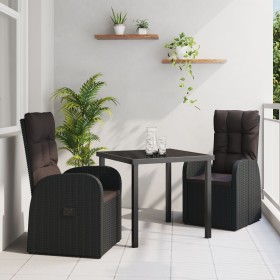 Set de Comedor de Jardín de 5 Piezas con Cojines Poliratán Negro de , Sillas de jardín - Ref: Foro24-3379521, Precio: 686,53 ...