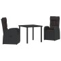 Juego de comedor de jardín de 5 piezas con cojines poliratán negro de , Sillas de jardín - Ref: Foro24-3379522, Precio: 708,6...