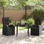 Juego de comedor de jardín de 5 piezas con cojines poliratán negro de , Sillas de jardín - Ref: Foro24-3379522, Precio: 708,6...
