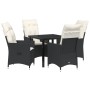 Conjunto de Comedor de Jardín de 5 Piezas con Cojines - Poliratán Negro de , Sillas de jardín - Ref: Foro24-3379535, Precio: ...