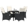 Conjunto de Comedor de Jardín de 5 Piezas con Cojines - Poliratán Negro de , Sillas de jardín - Ref: Foro24-3379535, Precio: ...