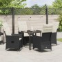 Conjunto de Comedor de Jardín de 5 Piezas con Cojines - Poliratán Negro de , Sillas de jardín - Ref: Foro24-3379535, Precio: ...