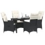 Juego de Comedor de Jardín de 5 Piezas con Cojines negro de poliratán de , Sillas de jardín - Ref: Foro24-3379536, Precio: 52...