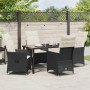 Juego de Comedor de Jardín de 5 Piezas con Cojines negro de poliratán de , Sillas de jardín - Ref: Foro24-3379536, Precio: 52...