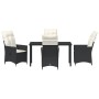 Juego de Comedor de Jardín de 5 Piezas con Cojines negro de poliratán de , Sillas de jardín - Ref: Foro24-3379536, Precio: 52...