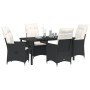 Set de Comedor de Jardín de 5 Piezas con Cojines Poliratán Negro de , Sillas de jardín - Ref: Foro24-3379537, Precio: 539,76 ...
