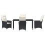 Set de Comedor de Jardín de 5 Piezas con Cojines Poliratán Negro de , Sillas de jardín - Ref: Foro24-3379537, Precio: 539,76 ...