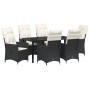 Set de Comedor de Jardín de 7 Piezas con Cojines en Poliratán Negro de , Sillas de jardín - Ref: Foro24-3379538, Precio: 738,...