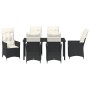 Set de Comedor de Jardín de 7 Piezas con Cojines en Poliratán Negro de , Sillas de jardín - Ref: Foro24-3379538, Precio: 738,...