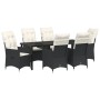 Juego de Comedor de Jardín de 7 Piezas con Cojines Negro Ratan Poliéster de , Sillas de jardín - Ref: Foro24-3379539, Precio:...
