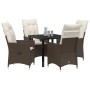 Conjunto de Comedor de Jardín de 5 Piezas de con Cojines en Polirratán Marrón de , Sillas de jardín - Ref: Foro24-3379542, Pr...