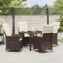 Conjunto de Comedor de Jardín de 5 Piezas de con Cojines en Polirratán Marrón de , Sillas de jardín - Ref: Foro24-3379542, Pr...
