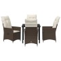Conjunto de Comedor de Jardín de 5 Piezas de con Cojines en Polirratán Marrón de , Sillas de jardín - Ref: Foro24-3379542, Pr...