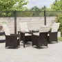 Set de Comedor de Jardín de 5 Piezas con Cojines Marrón Rattan Poliéster de , Sillas de jardín - Ref: Foro24-3379543, Precio:...