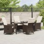 Set de Comedor de Jardín de 5 Piezas con Cojines Marrón Poliratán de , Sillas de jardín - Ref: Foro24-3379544, Precio: 566,40...