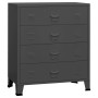 Cajonera industrial de metal gris antracita 78x40x93 cm de vidaXL, Cajoneras - Ref: Foro24-339617, Precio: 181,61 €, Descuent...